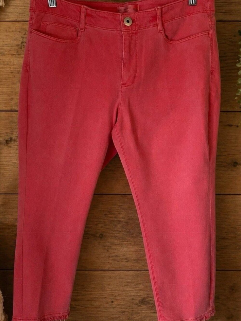 J. Jill Rose Red Crop Stretch Jeans 5 Pocket Design
